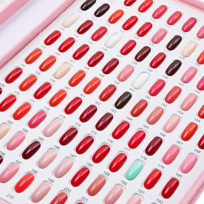2 Pack 216 Colors Nail Display Book, Nail Gel Polish Display Chart with 480 Nail Tips, Nail Polish Sample Display Book for Nail Salon and Nail Painting Practice, No Need Glue