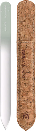 GERMANIKURE Glass Nail File in Cork Sleeve - Enjoy Today - Professional Crystal Nail File for Natural Nails - Ideal Manicure & Pedicure Tool for Smooth, Easy Shaping - Nail Care Gift