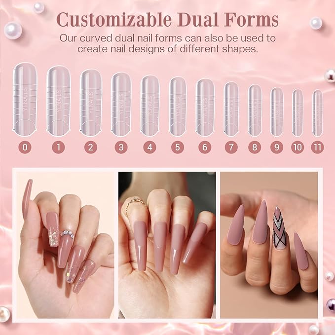 Modelones Poly Nail Gel Kit 30ml 2PCS Clear Brown Colors with Slip Solution Extension Builder Enhancement Professional Starter Kit Nail Technician Manicure DIY