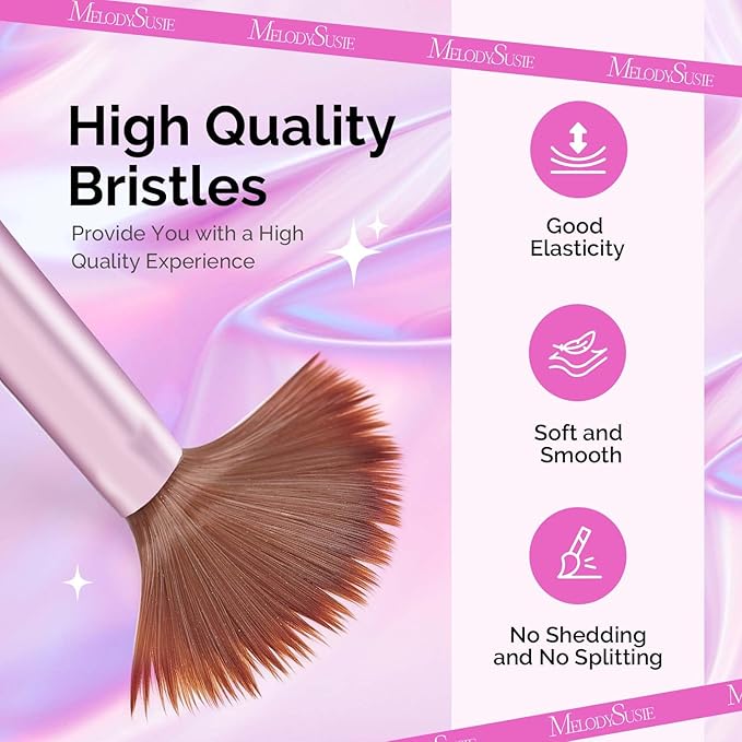 MelodySusie 4Pcs Acrylic Nail Brush Set, Size 8/12/14/16 Professional Nail Brushes for Acrylic Powder Nail Extension and 3D Nail Carving for DIY Home Salon