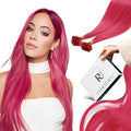 RUNATURE Pink U Tip Hair Extensions Human Hair 22 Inch 25g Hot Pink Hair Extensions Real Human Hair Hot Fusion Invisible Long Lasting U Tip Extensions Can Be Styled 25s