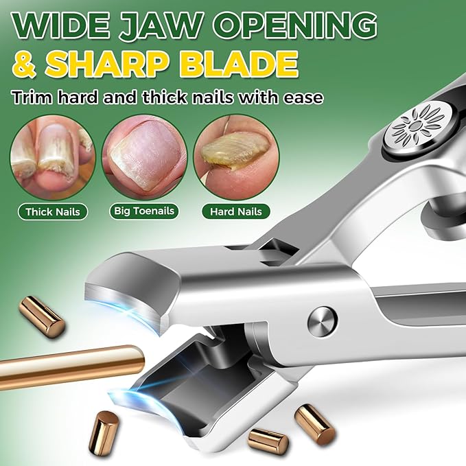 German Nail Clippers for Men, 2026 Upgraded Ultra Sharp Stainless Steel Edgy Nail Clipper for Thick Nails, The Ultra Sharp Nail Clippers Set with Nail File, Gifts for Him Men