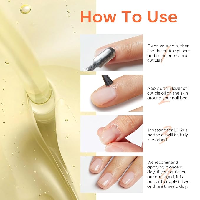 modelones Nail Strengthener Cuticle Oil for Nails Growth Oil Nail Oil for Growth and Strength Repairs Cuticle & Promote Nail Care Moisturize Dry Skin 15ml