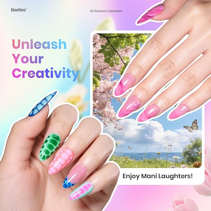 Beetles Gel Nail Polish Set - 36 Colors Year in Shades Gel Polish Kit Pink Yellow Blue Green Nail Gel with Blooming Gel, Base & Top Coat, Nail Tools UV Led Home Salon Manicure Set Gift for Women