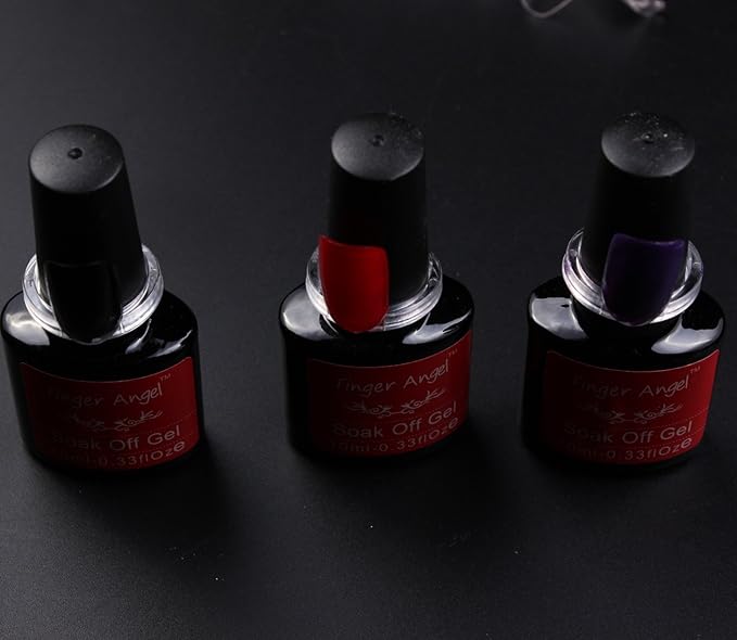 Finger Angel 100 pcs Clear Polish Nail Display UV Gel Colour Pops Display Nail Art Ring Style Nail Tips False Nails