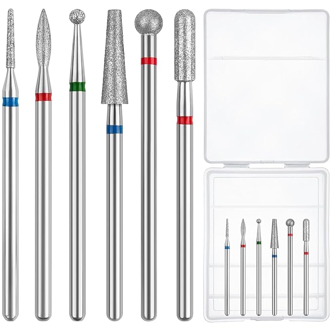Cuticle Drill Bit,Nail Drill Bits Flame Cuticle Clean Drill Bit for 3/32''Electric Nail File Machine Cuticle Bit Nail Prep Tool (Red Bule Green, Mix)
