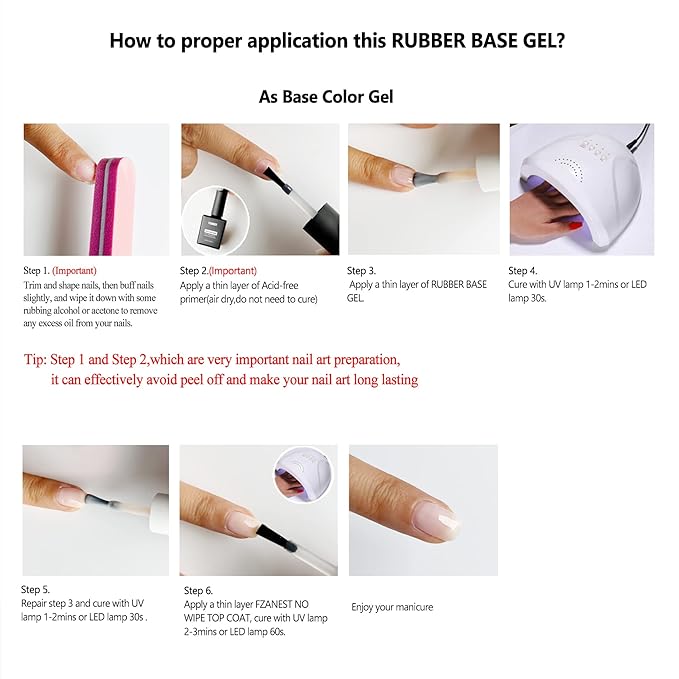 FZANEST Milky Pink Gel Nail Polish, Builder Rubber Base Gel for Nails Strengthener Extension Building Aprex Natural Nails Brush On Builder In a Bottle UV LED