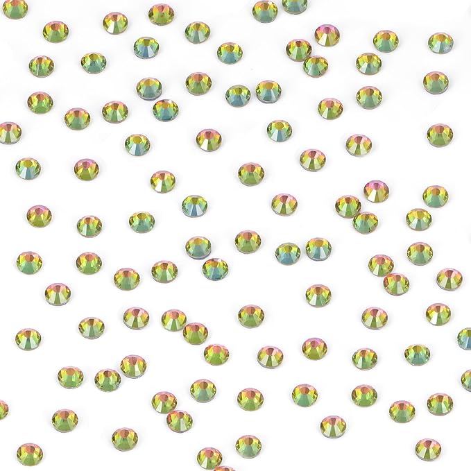 Bymitel Hotfix Crystal Rhinestones Round Gems Iron on DIY Jewelry Making Flat Back for Crafts,Vitrail Medium, 3.8mm(SS16/2880pcs)