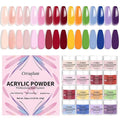16 Color Acrylic Nail Powder Kit - for DIY Nail French Extensions & 3D Art, No Lamp Needed, Non-Yellowing, Professional Salon Quality, Bubble Free & Long Lasting