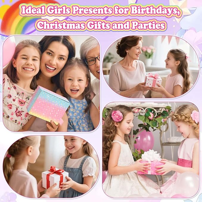 480 Pcs Kids Nails and Glue, Girls Press ons Nail Art Kit with Storage Case, Fake Nails Adhesive, Remover, Stickers, Glitter Cute Stuff Gift for Girls 8-12