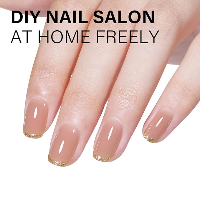 AILLSA Jelly Nude Gel Polish Dark Nude Gel Nail Polish Natural Translucent Nail Polish Soak Off U V Neutral Color Sheer Base Polish for Nail Art DIY French Manicure at Home 0.51 Fl Oz /GB55
