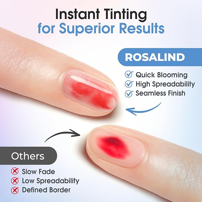 ROSALIND 2Pcs 11ml Blooming Gel and Glitter Top Coat, Clear Blooming Gel Nail Polish Stuff for Spreading Effects, Floral Print, Marble, Watercolor Design