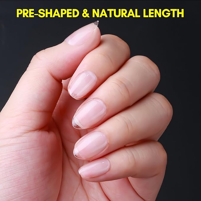 Makartt Almond Nail Tips: Extra Short Full Cover Pre-shape Fake Nails Half Matte Soft Clear Gel Nail Tips Acrylic False Nails, 12 Sizes French Press on Nail Extension Salon Home DIY 120pcs