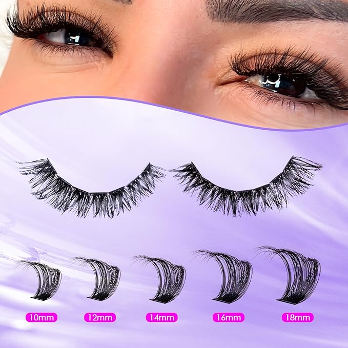 Ocean Pearl Lash Clusters 600pcs 10-18mm Lash Clusters kit 30/40/60/80D Cluster Eyelash Extensions Kit,Eyelash Clusters,Eyelashes,DIY Lashes Clusters Extensions kit with lash adhesive+sealer+tweezers