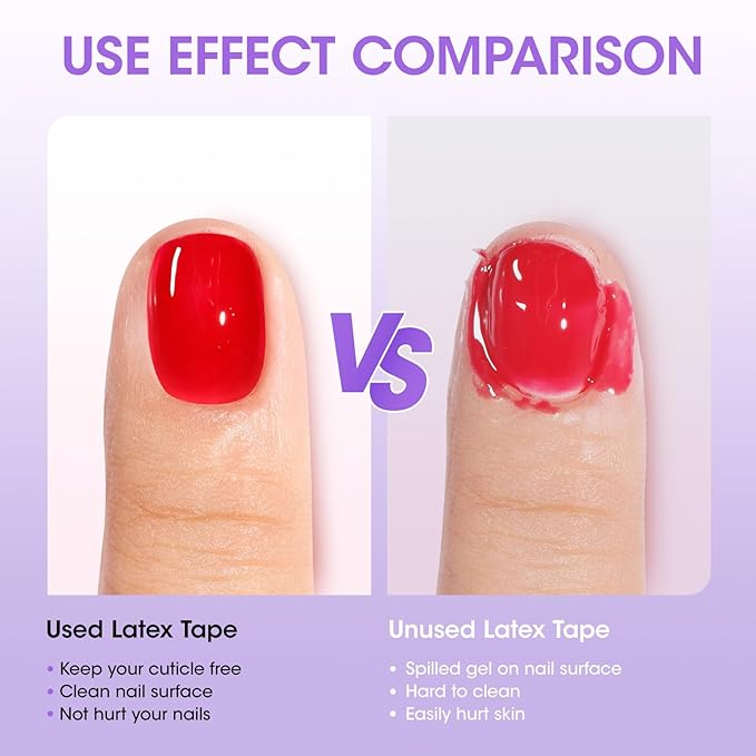Gellen Latex Tape for Nails, Fast Drying Liquid Latex Nail Polish Barrier Peel off Latex Tape Kit Cuticle Guard for Nail Art Liquid Latex Barrier Protector