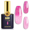 YTD Likomey Color Changing Gel Nail Polish,15ml Light Pink To Hot Pink Glitter Mood Temperature Change Colors Ombre Thermal Salon Home Fall Winter Manicure UV Nails Varnish,WB04