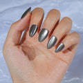 Black Cat Eye Press on Nails Almond, Jofay Fashion Soft Gel Fake Nails Medium, Reusable & Stylish Acrylic False Nails, Stick on Nails for Women Girls Gift, Glue on Nails Kit 32 Pcs