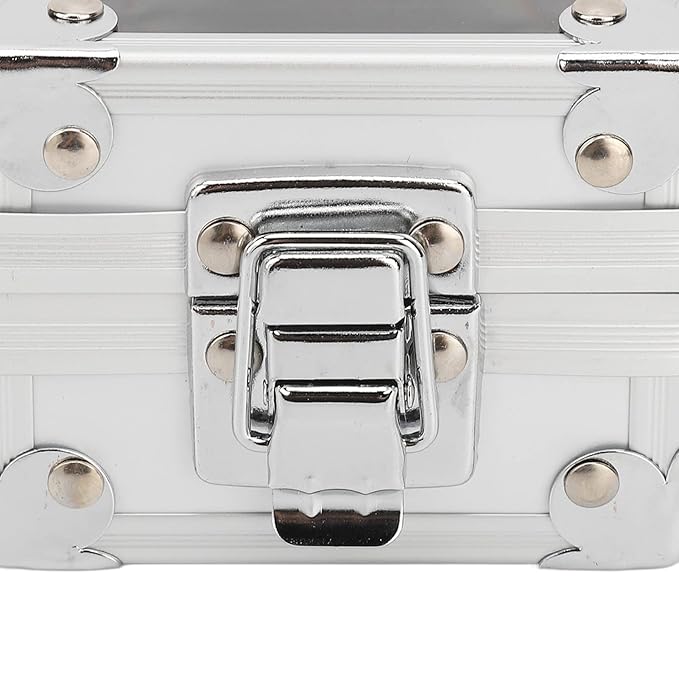 Nail Drill Bit Holder Case,25 Holes Transparent Nail Drill Bits Storage Box,Grinding Heads Storage Box with Lock,Professional Manicure Tools Display Case for Nail Bits(A)