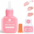 Super Strong Gel Nail Glue for Press On Nails: Upgraded No U V Lamp Needed Glue Gel, Travel-Size 5ml Air Quickly Dry for Nail Tips Fake Nails Long Lasting with Professional Salon Quality