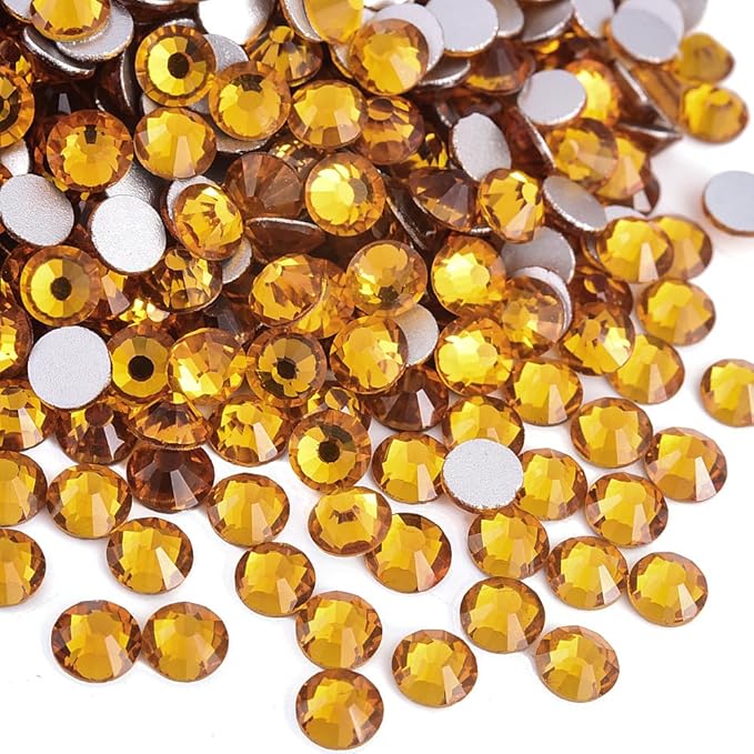 Blinginbox 1440 Pieces SS16/3.8-4mm Flat Back Crystal Rhinestones Round Gems for Nail Art,Topaz