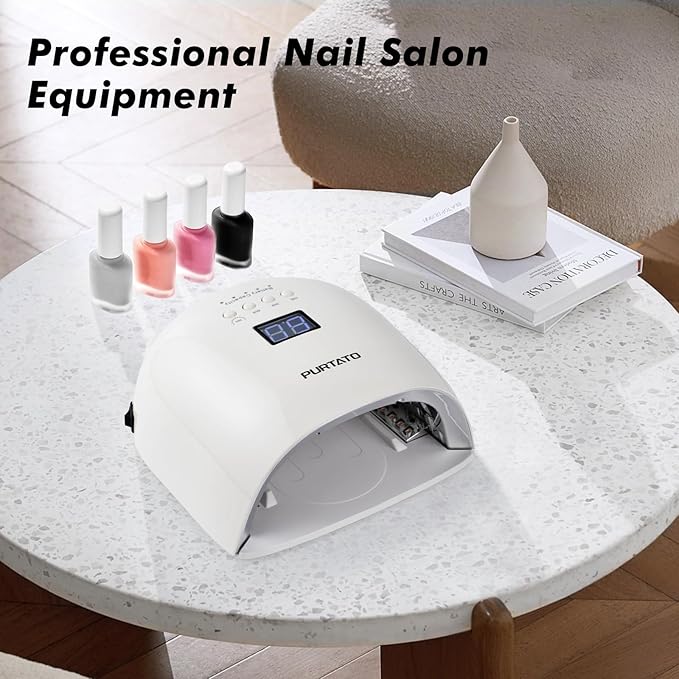 Professional Rechargeable UV LED Nail Lamp with 4 Timer Setting and 18000mAH Long Battery Life Nail Dryer JC22 (White)