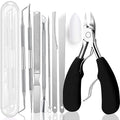 Ingrown Toenail Tool Kit (10PCS), Premium Nail Treatment Foot Tool, Used for Thick Nails and Ingrown Toenails, Heavy Professional Podiatrist Toe nail Set(black)