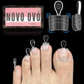 NOVO OVO Upgraded Flexible Half Cover Soft Gel Fake Toe Nail Tips with Auxiliary Line for Toenail Extension, Sharp Square Medium Wide for Men Women Acrylic pedicure in Salon x 15 Sizes 240 Pcs
