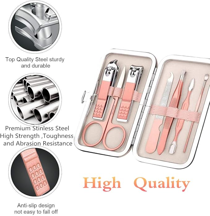 Manicure Set Women Nail Clippers Set Nail kit Manicure Pedicure Kits Professional Grooming Kit Nail Care Gift for Women Nail Sets Ultra Sharp Suitable for Home Travel Foot Hand Care Tools (Pack of 2)