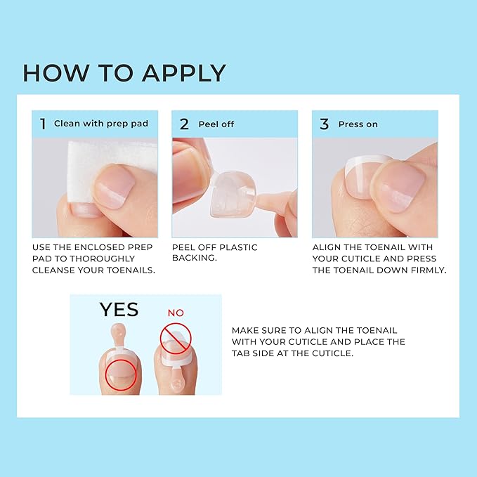 KISS imPRESS French Tip Press On Toenails, 'Blanc Chic', White, Short Squoval, Pedicure Nail Kit Includes 24 Press On Toenails, Prep Pad, Mini Nail File, & Pedicure Stick