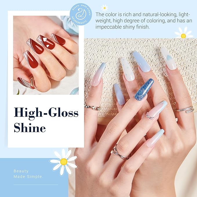 AZUREBEAUTY Dip Powder Nail Kit Starter Summer Blue Red Green Glitter 31 Pcs 20 Colors Dipping Powder Liquid Set with Top/Base Coat Activator for French Nails Art DIY Salon Gift