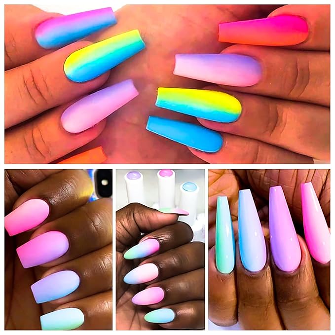 DANNEASY 5Pcs Ombre Nail Brush Wooden Nail Ombre Brush Acrylic Nail Art Brushes Nail Pens Nail Gradient Brush Nail Design Brushes Nail Art Tools