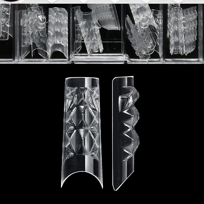 3D Diamond Shaped Polygel Nail, Extension Clear Full Cover False Nail Tips, Hybrid Gel Acrylic Nail, Diamond Fake Nails, 14 Sizes Building Artificial Press on Nail (style 12, 120pcs)