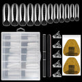 LIONVISON Poly Gel Nail Forms: 120Pcs Coffin Shape Nail Forms for Builder Gel Reusable - 12 Sizes Extension Acrylic Nail Molds Sets - False Nail Tips for Manicure Nail Art Design Salon DIY