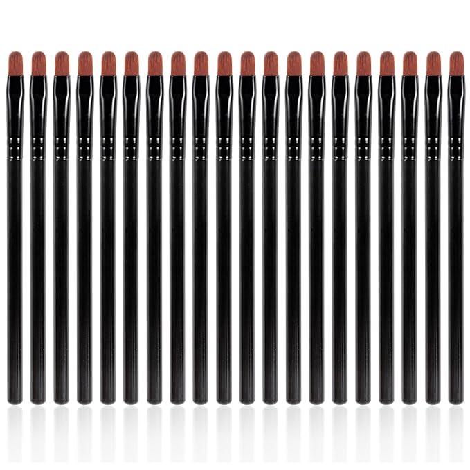 WOKOTO 20 PCS Nail Art Brushes Set For UV Gel polish Applying Black Acrylic Nail Brushes For Women's Acrylic Nails Round Tip Nail Acrylic Brushes For Nail Designs Painting Body Art Pens Brushes
