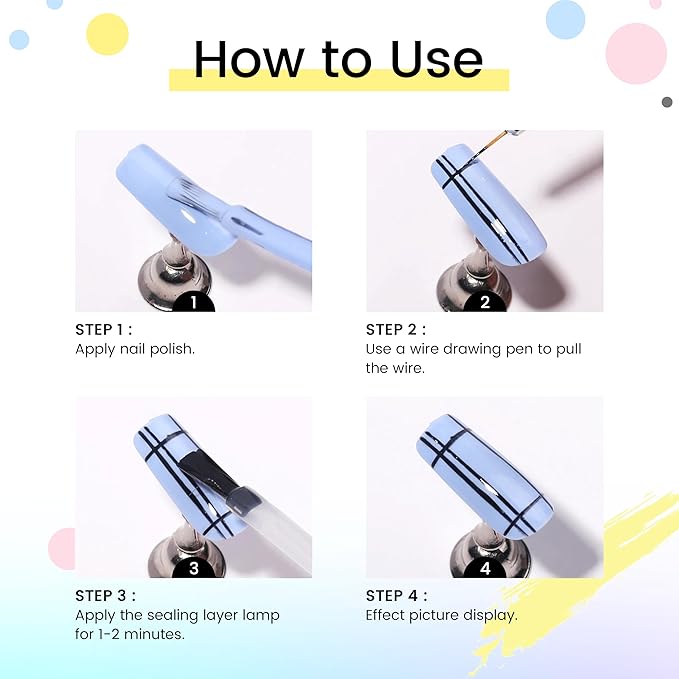 AIJIMEI Gel Polishing Nail Liner Brush 5pcs Of Painting Art Nail Liner Brush Outline Beautiful Patterns.