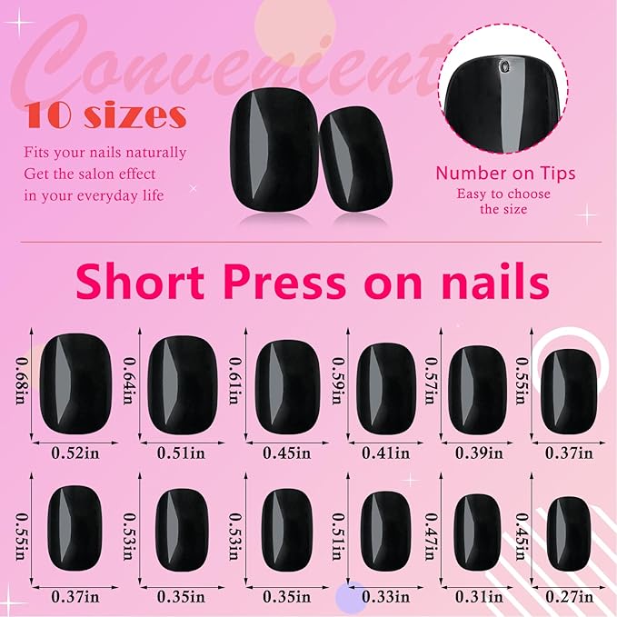 AddFavor 576pcs Short Press on Nails 24 Color Glossy Fake Nails Full Cover Solid Color Acrylic Artificial False Nail Tips for Women Girls Nail Art Manicure