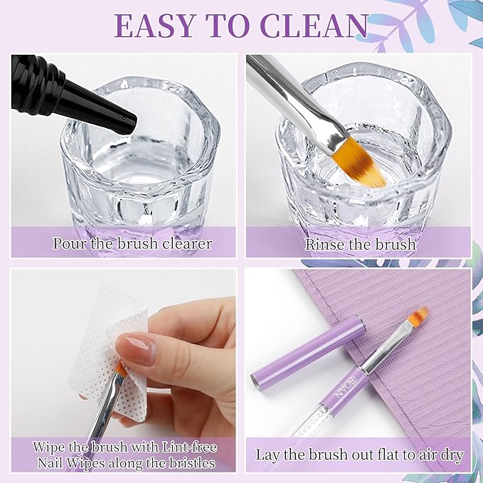 BQAN 1Pcs Nail Ombre Brush Nail Art Gradient Painting Brush With Rhinestone Handle For Nail Design, For Gel Nails