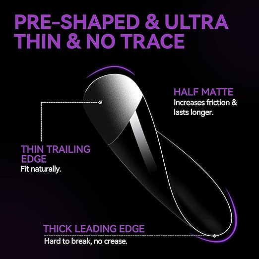 Gelike ec Medium Coffin Nail Tips: Soft Gel Tips Coffin Shaped Full Cover Gel Nails Pre Etched - PMMA Resin Clear False Nails Strong Press on Nails 120PCS 12 Sizes, Medium Coffin