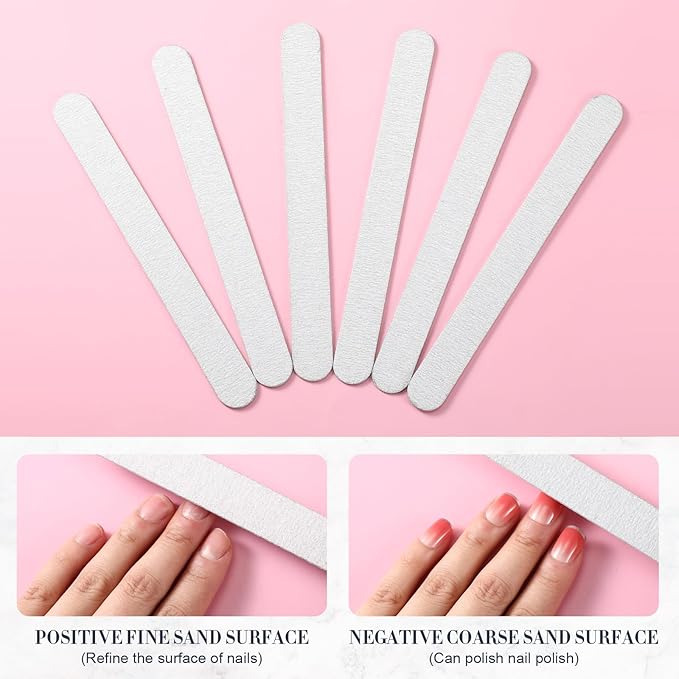 25 Pack Natural Wooden Nail Files | Dual Grit 180/240 (Coarse/Fine) for Salon, Home & Travel |Disposable Nail Files Nail Care Essentials