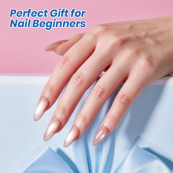 Beetles Deal Box Jelly Gel Nail Polish Set, Jelly Pink Milky White Black Green Silver Cat Eye Glitter Gel Polish HEMA-Free TPO-Free Base Top Coat 36PCS 25 Colors UV LED Needed DIY Salon Home