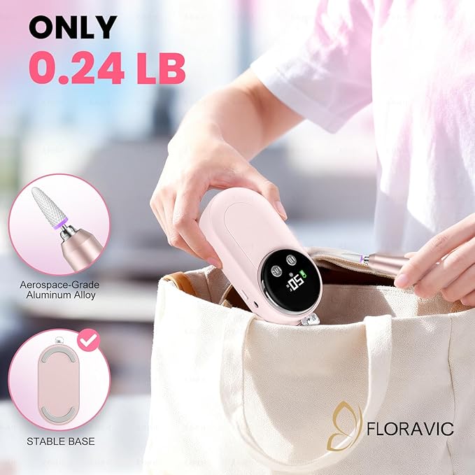 High Speed Nail Drill for Acrylic Removal, 50,000 RPM Pro E-File with LCD, Bits Kit & Anti Slip Pad, MG101L Quick Gel Removal, Precise Shaping, Portable for Nail Art Practice & Salon Use