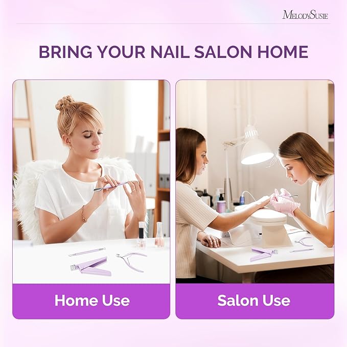 Melodysusie 4 in 1 Acrylic Nail Clippers Set, with Cuticle Trimmer and Dual-Ended Cuticle Pusher Remover, Stainless Steel Acrylic Nail Cutter Set, Pedicure Manicure Acrylic Nail Tools for Home Salon