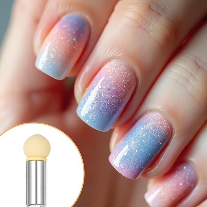 9 Pcs Ombre Nail Brush Silicone Nail Brushes Gradient Nails Sponges Nails Design Brushes Double-Head Sponge Pen for French Tip