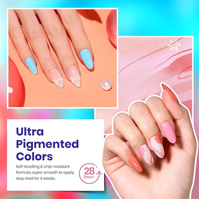 Beetles Gel Nail Polish Set - 23pcs Gel Polish Set Spring Colors, 20 Colors Pink Green Blue Uv Gel Polish with Base Top Coat, All Season Manicure Tools for Beginners Nail Art Home
