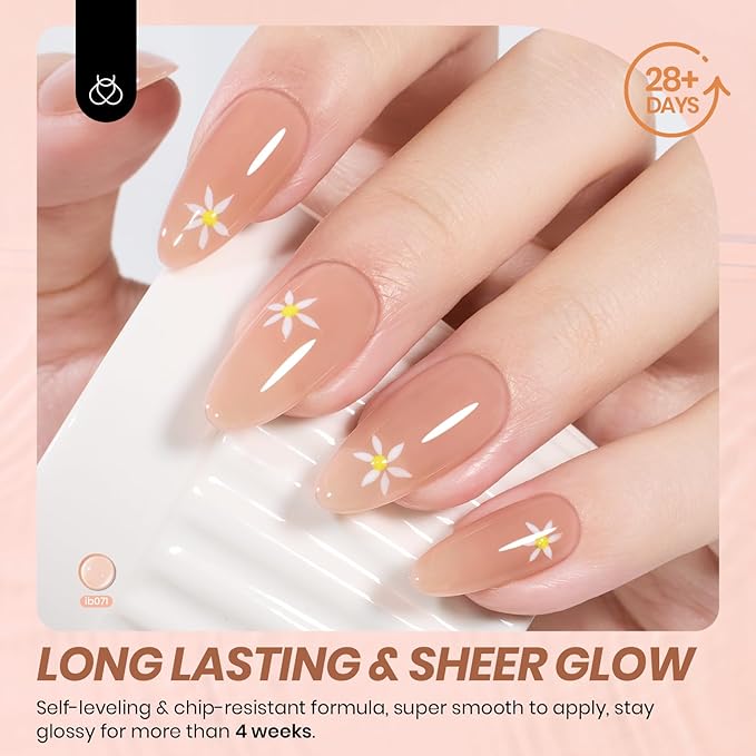 Beetles Nude Gel Nail Polish - 15ml Neutral Brown Base Color Fall Gel Polish Nail Concealer Mocha Sheer Translucent Effect Soak Off UV LED French Nail Art Manicure Gift for Women