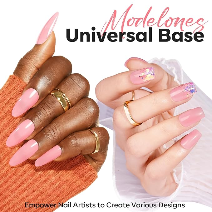 modelones Gel Builder for Nails, 10-in-One Builder Nude Pink for Extension Overlays, Cove Pink High Hardness Hard Gel for Apex Building Sculpting Home Salon U V/LED Cured, 2oz