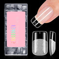 AILLSA Short Square Nail Tips - Half Matte False Nail Tips 15 Sizes 120pcs Pre-filed Nails Tips, Fake Tips Press on Nails for Home Salon Daily Nail Art