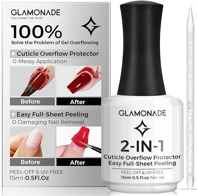 Polish Liquid Latex for Nails: 100% Solves Gel Overflow to Save Cleaning Time - Latex Nail Polish Barrier Peel off Protectors for Easy Practice Many Times, Perfect for Beginners
