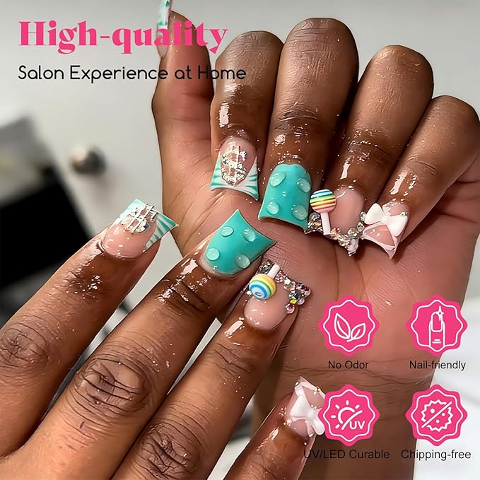 240Pcs Extra Short Duck Nail Tips, Pre-Etched Double-Sided Matte Soft Gel Flare Nails, 12 Sizes Full Cover Duck Bill Fake Nails for Y2K Acrylic Art, Professional False Nail Extensions Kit