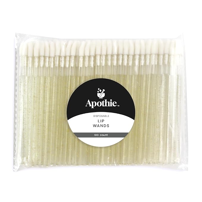600 Pieces Disposable Lip Applicators – Lint-Free Versatile Doe Foot Makeup Wands for Lip Gloss, Lipstick, Lash Extensions, Beauty Starter Kits Essential (600 Brushes, Gold Crystal)